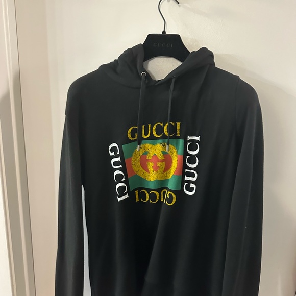 Gucci Black Cotton Sweatshirts with hood Size M NWOT - Picture 8 of 11